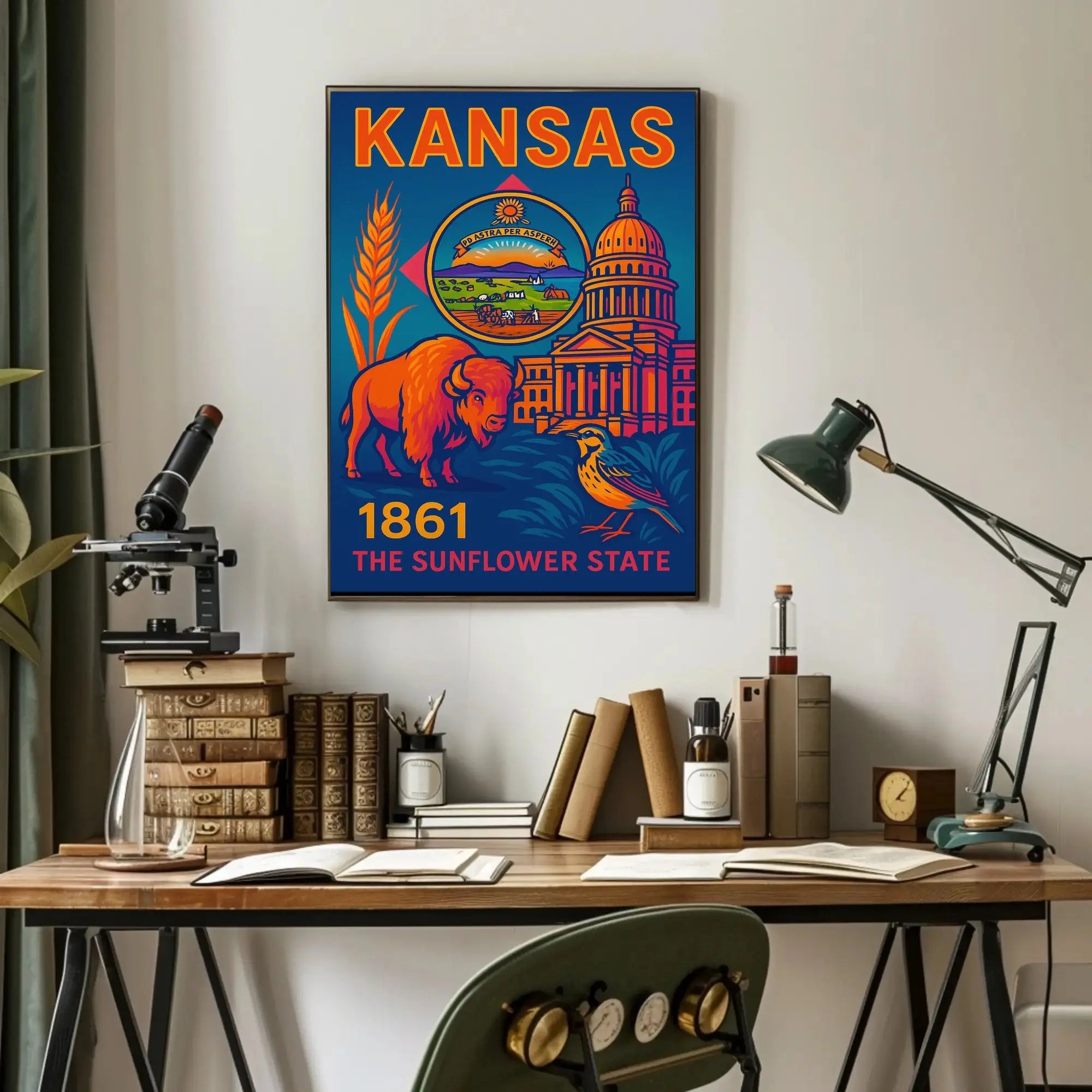 Kansas Heritage Vintage Travel Poster PosterGoat