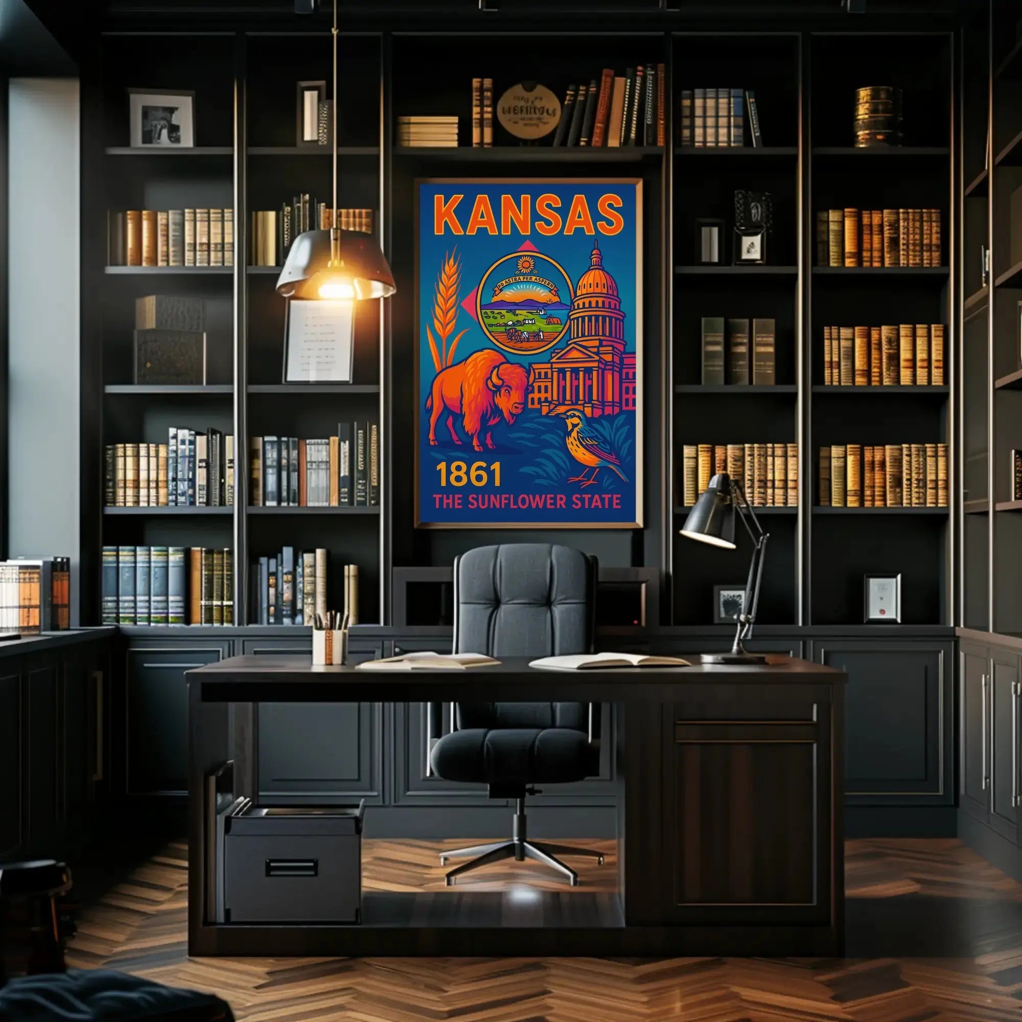 Kansas Heritage Vintage Travel Poster PosterGoat