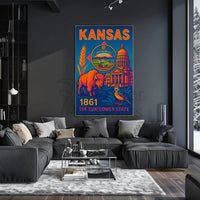 Kansas Heritage Vintage Travel Poster PosterGoat