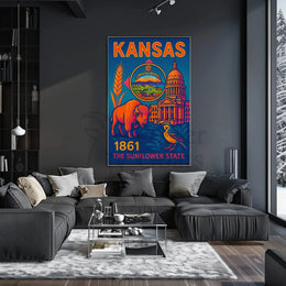 Kansas Heritage Vintage Travel Poster PosterGoat