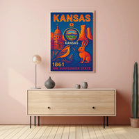 Kansas Sunflower State Celebration Cultural or Heritage Poster PosterGoat
