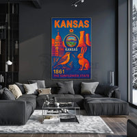 Kansas Sunflower State Celebration Cultural or Heritage Poster PosterGoat