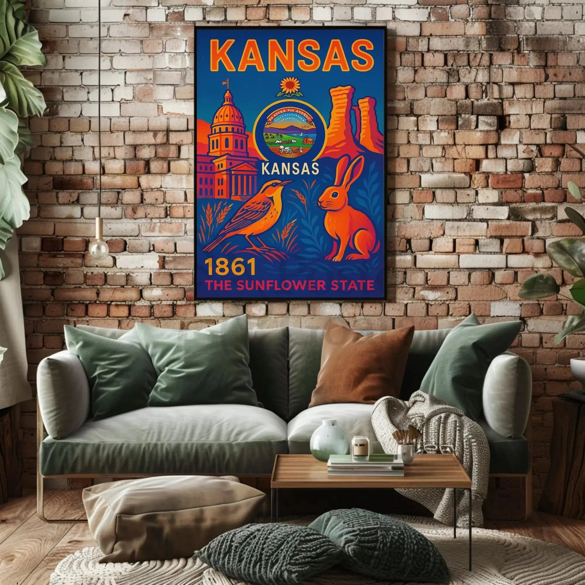 Kansas Sunflower State Celebration Cultural or Heritage Poster PosterGoat