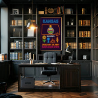 Kansas Sunflower State Celebration Neon Art Heritage Poster PosterGoat