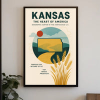 Kansas The Heart of America Poster PosterGoat