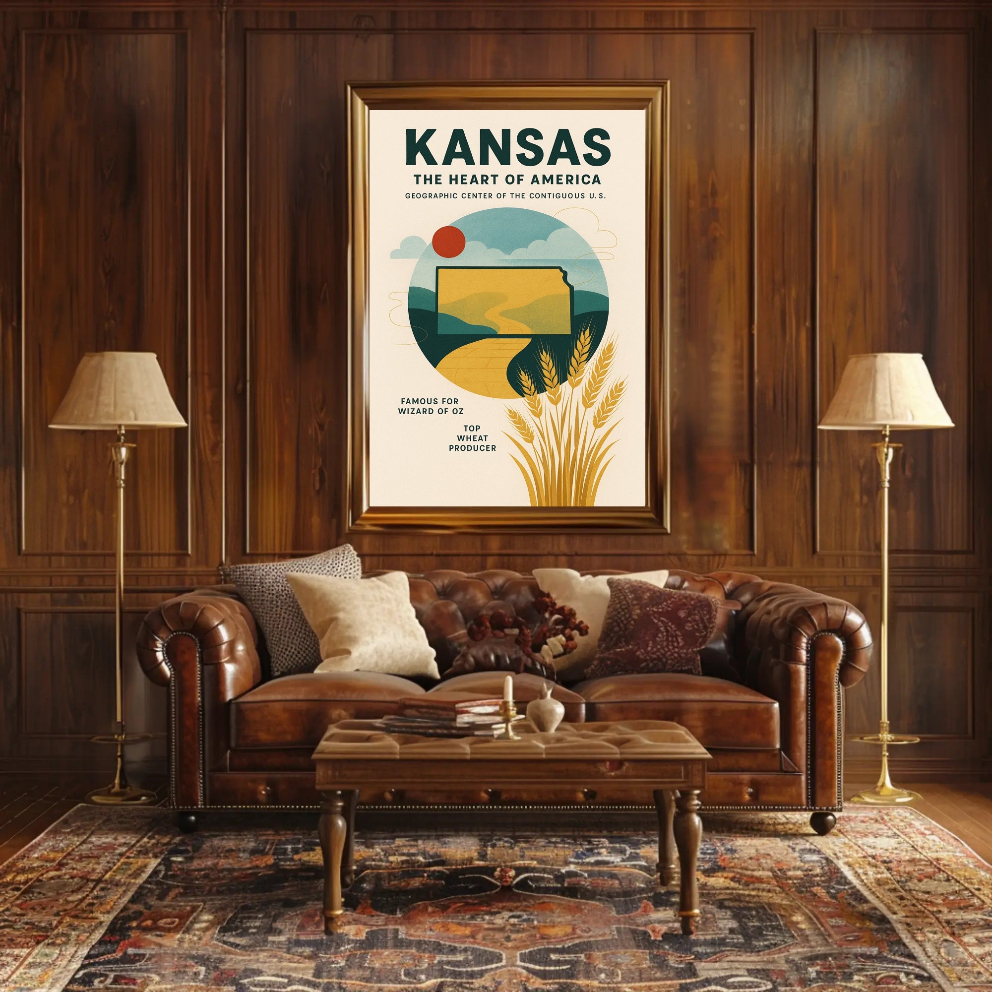 Kansas The Heart of America Poster PosterGoat