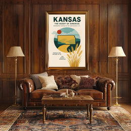Kansas The Heart of America Poster PosterGoat