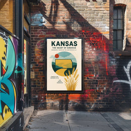 Kansas The Heart of America Poster PosterGoat