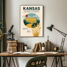 Kansas The Heart of America Poster PosterGoat
