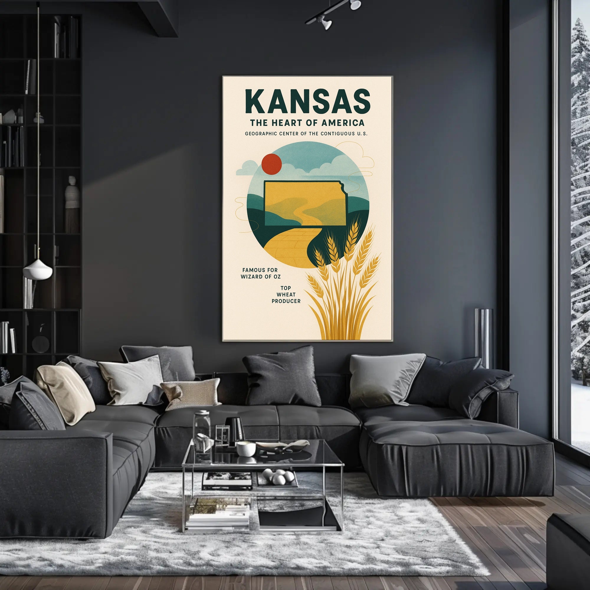 Kansas The Heart of America Poster PosterGoat
