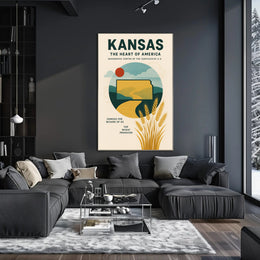Kansas The Heart of America Poster PosterGoat
