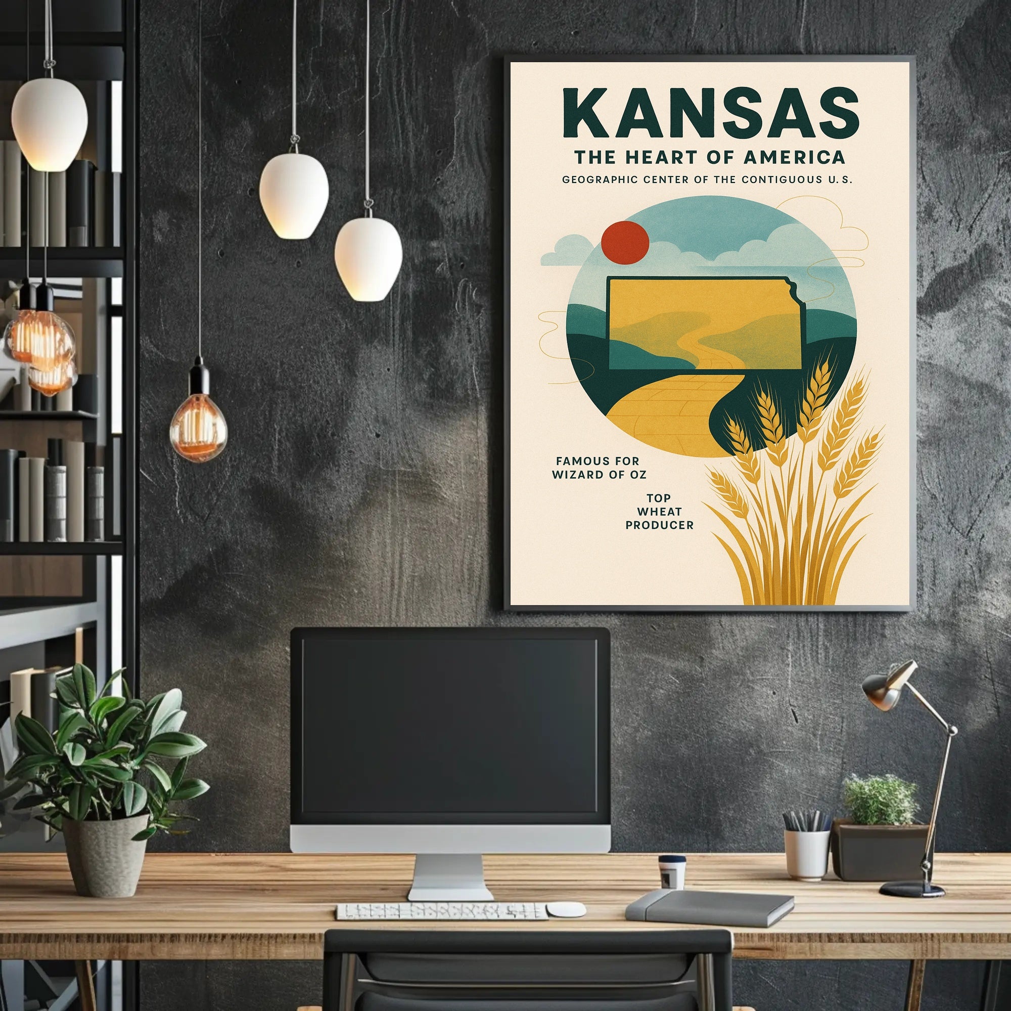 Kansas The Heart of America Poster PosterGoat
