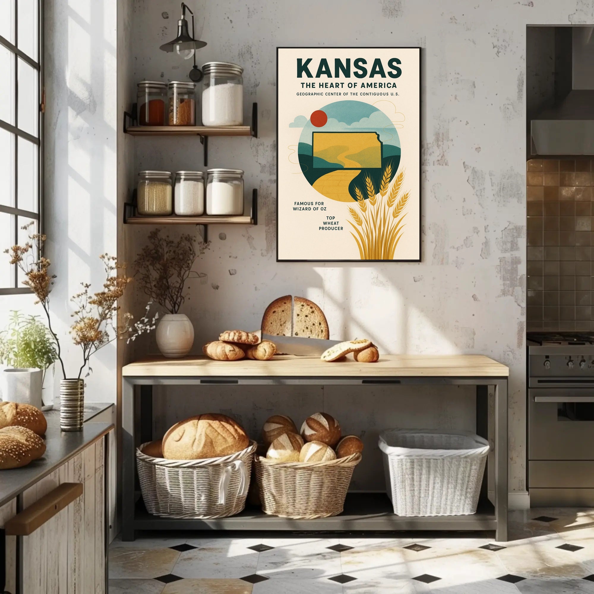 Kansas The Heart of America Poster PosterGoat
