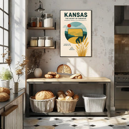 Kansas The Heart of America Poster PosterGoat