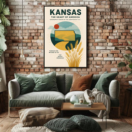 Kansas The Heart of America Poster PosterGoat
