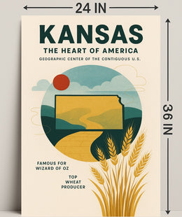 Kansas The Heart of America Poster PosterGoat