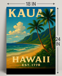 Kauai, Hawaii Est. 1778 Poster PosterGoat