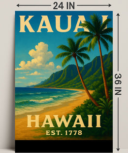 Kauai, Hawaii Est. 1778 Poster PosterGoat