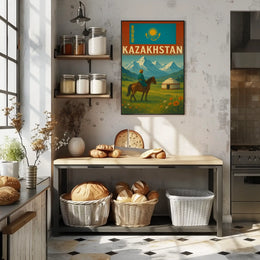 Kazakhstan Cultural Heritage Travel Poster PosterGoat