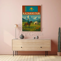 Kazakhstan Cultural Heritage Travel Poster PosterGoat