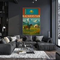 Kazakhstan Cultural Heritage Travel Poster PosterGoat