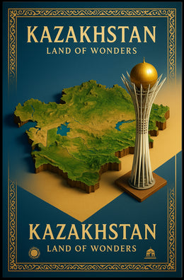 Kazakhstan Land of Wonders Poster PosterGoat