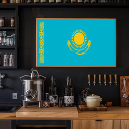 Kazakhstan National Flag Celebration Country Flag Poster PosterGoat