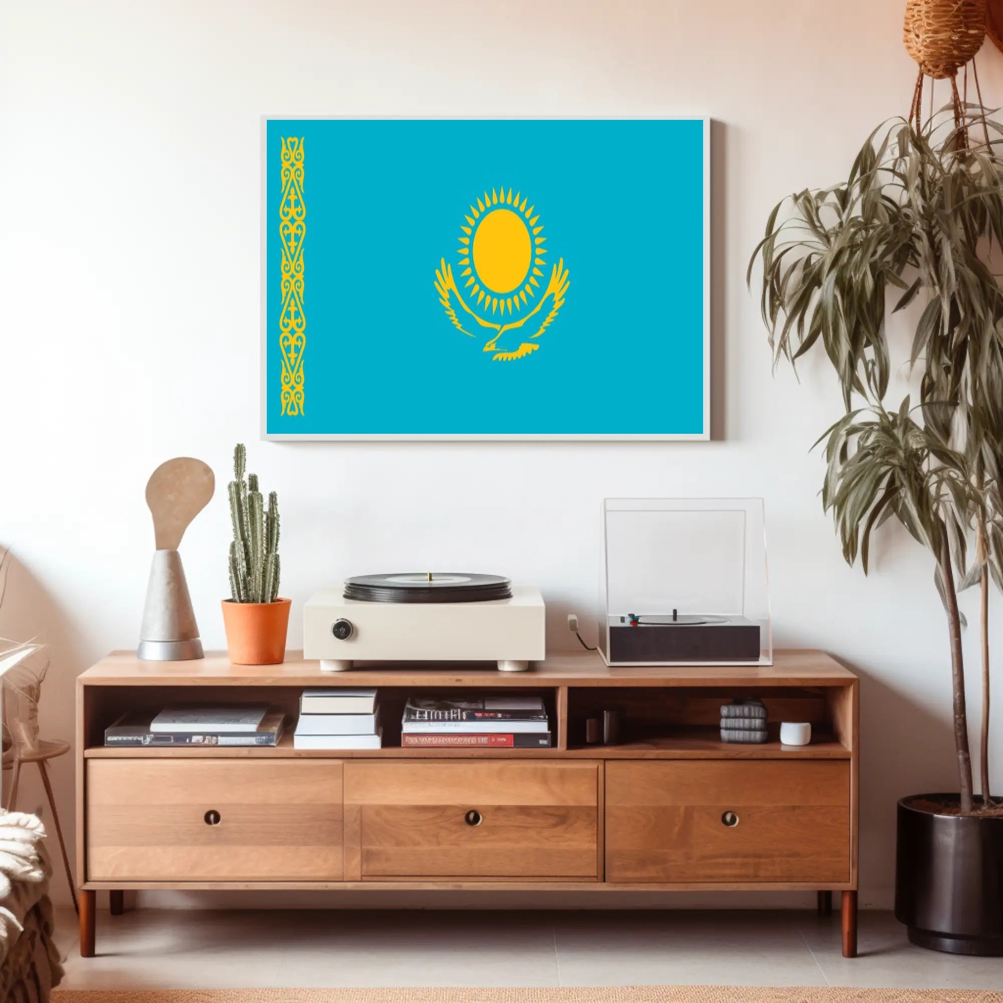 Kazakhstan National Flag Celebration Country Flag Poster PosterGoat