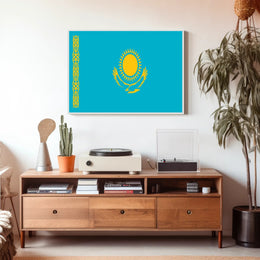 Kazakhstan National Flag Celebration Country Flag Poster PosterGoat