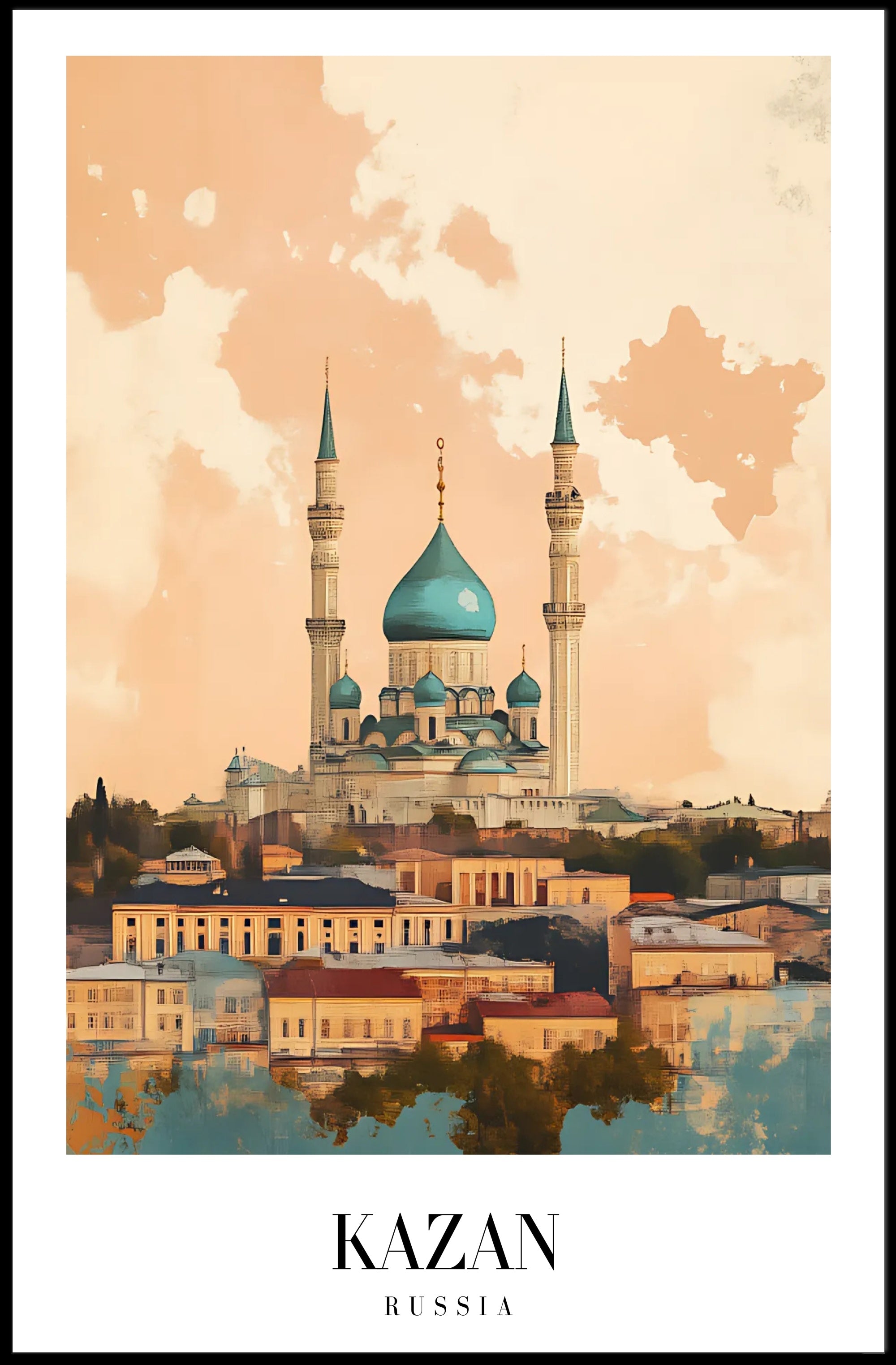 Kazan Mosque at Sunset Urban or Cityscape Poster PosterGoat