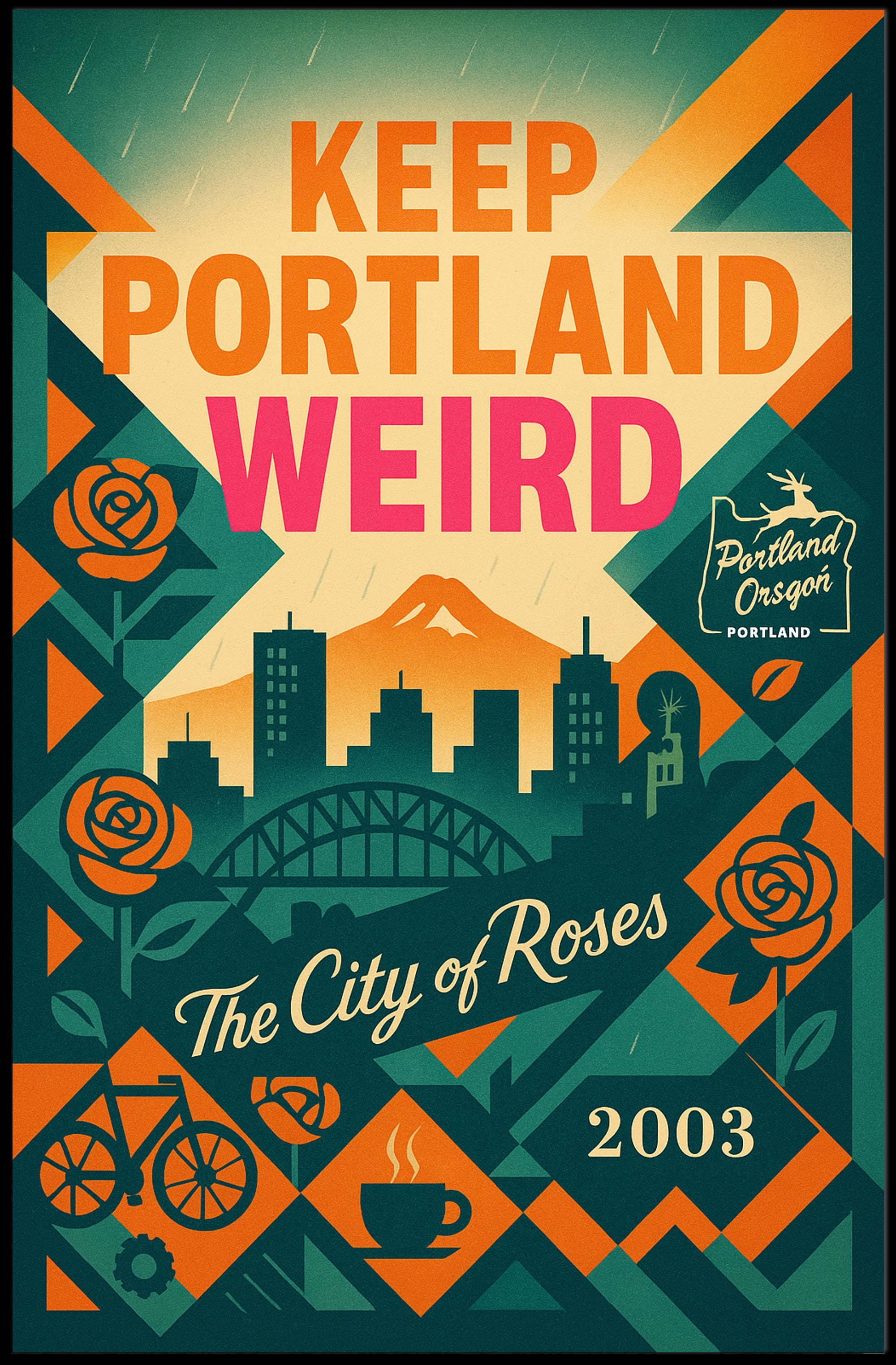 Keep Portland Weird Poster PosterGoat