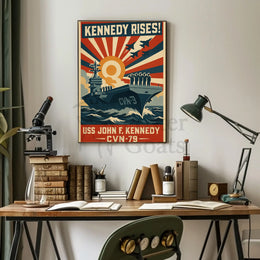 Kennedy Rises Naval Strength Propaganda Poster PosterGoat