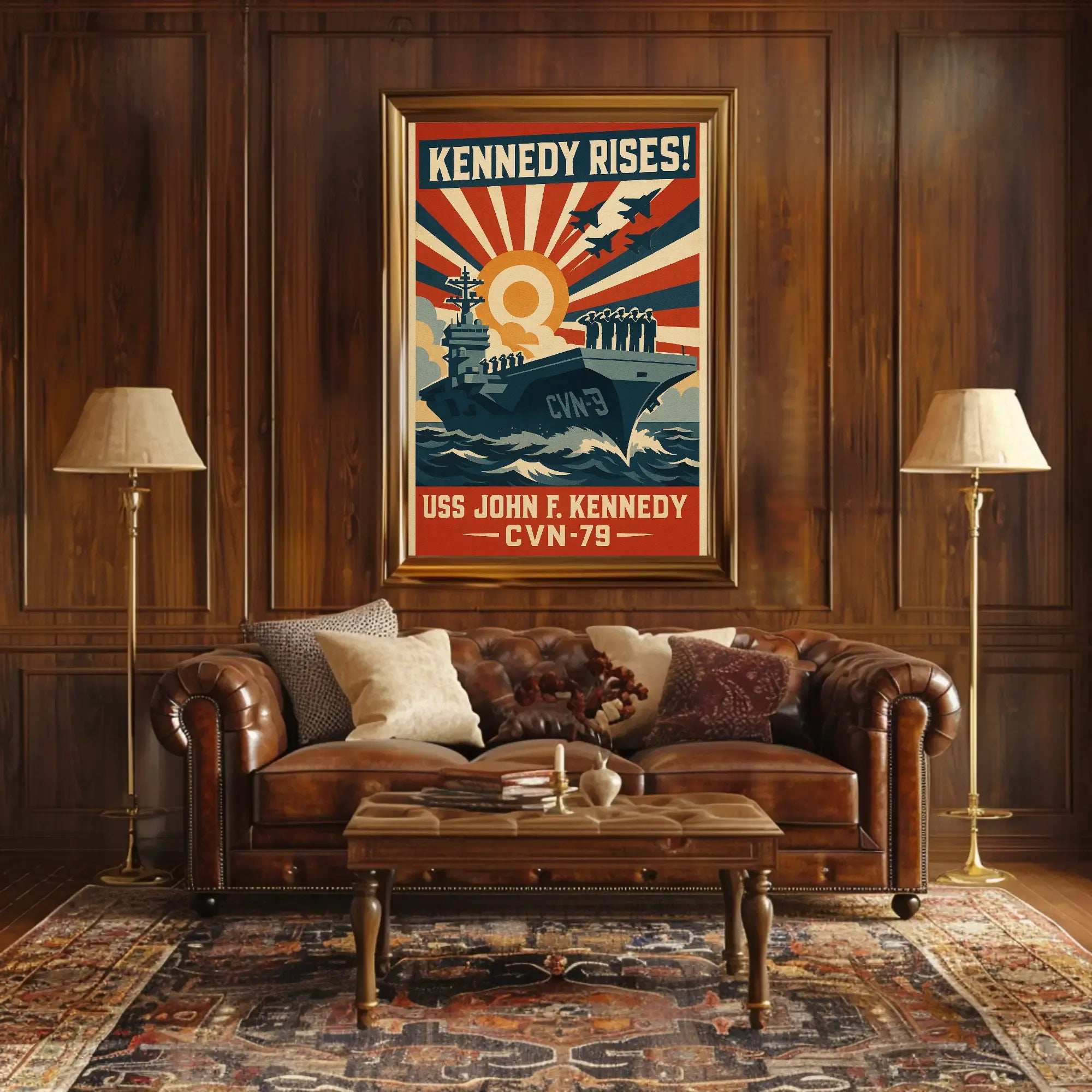 Kennedy Rises Naval Strength Propaganda Poster PosterGoat