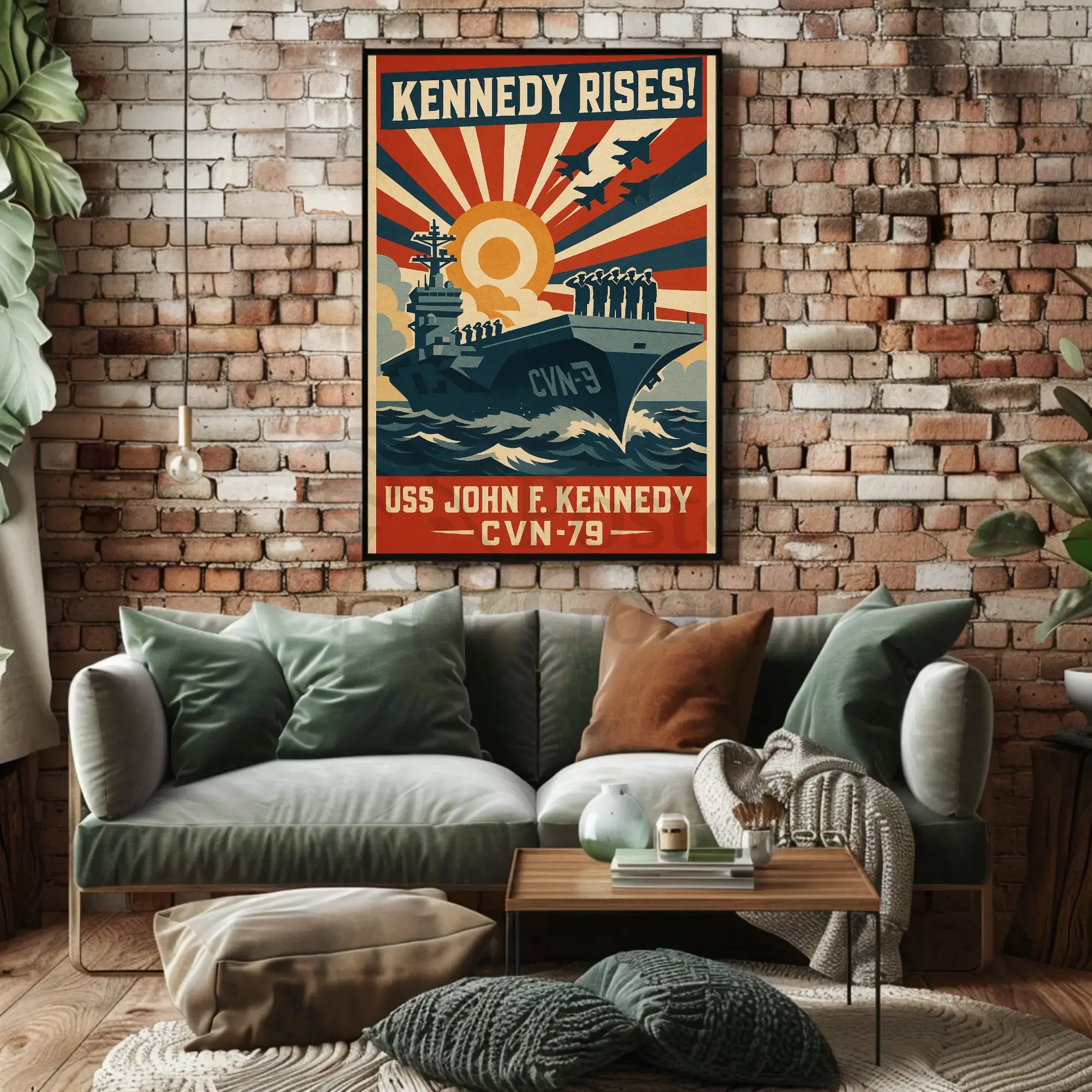 Kennedy Rises Naval Strength Propaganda Poster PosterGoat