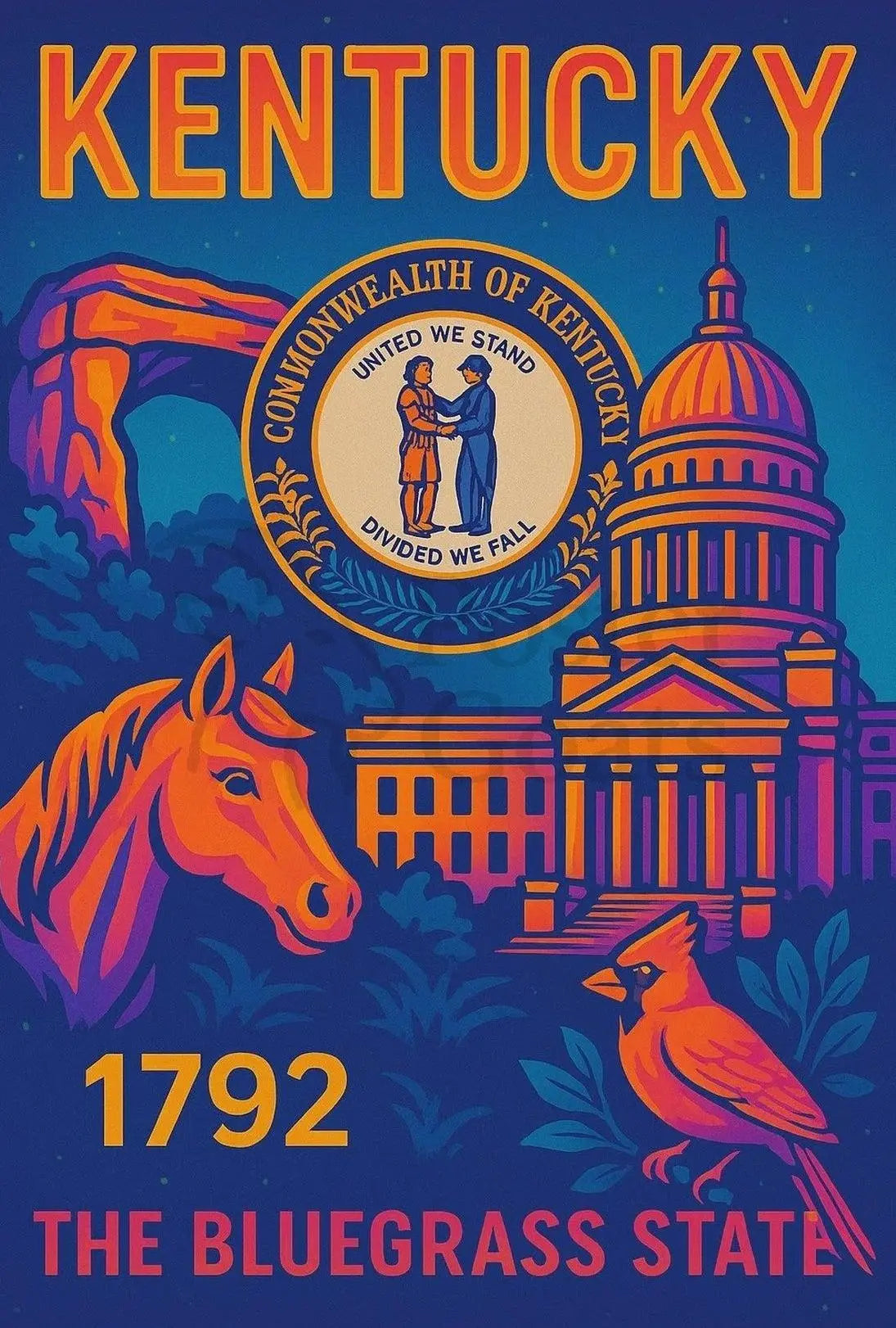 Kentucky Heritage Art Print, Cultural or Heritage Poster PosterGoat