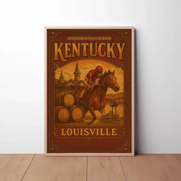Kentucky Heritage Horse Racing Vintage Cultural Poster PosterGoat