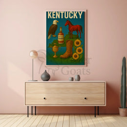 Kentucky Heritage Symbols Vintage Cultural or Heritage Poster PosterGoat