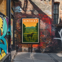 Kentucky Horse Landscape Vintage Travel Poster PosterGoat