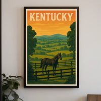 Kentucky Horse Landscape Vintage Travel Poster PosterGoat