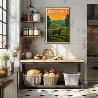 Kentucky Horse Landscape Vintage Travel Poster PosterGoat