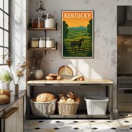 Kentucky Horse Landscape Vintage Travel Poster PosterGoat