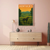 Kentucky Horse Landscape Vintage Travel Poster PosterGoat