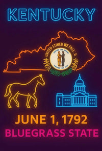 Kentucky Neon Heritage Cultural or Heritage Poster PosterGoat