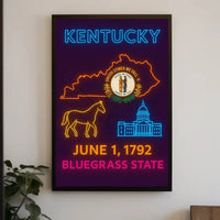 Kentucky Neon Heritage Cultural or Heritage Poster PosterGoat