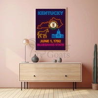 Kentucky Neon Heritage Cultural or Heritage Poster PosterGoat