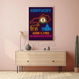 Kentucky Neon Heritage Cultural or Heritage Poster PosterGoat