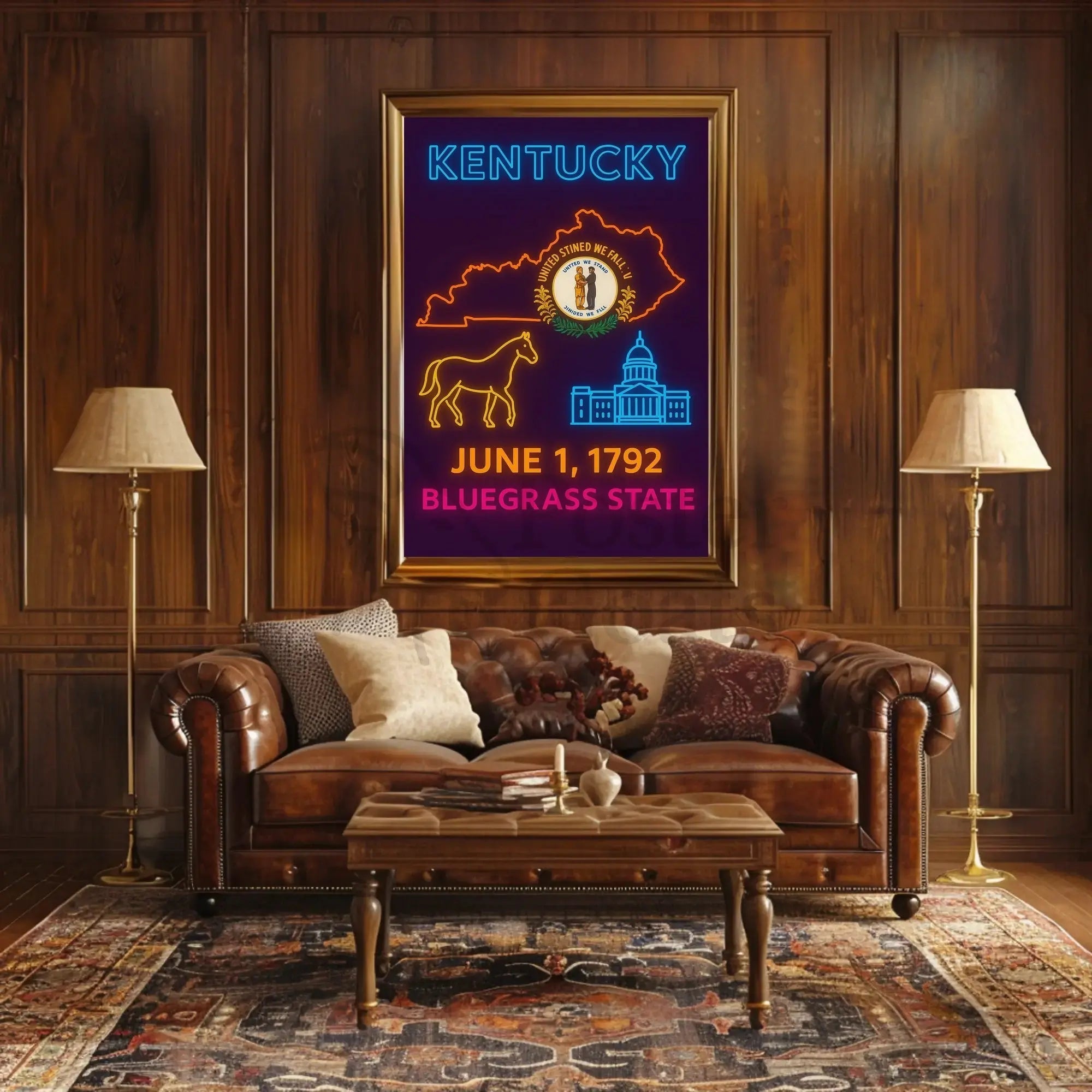 Kentucky Neon Heritage Cultural or Heritage Poster PosterGoat