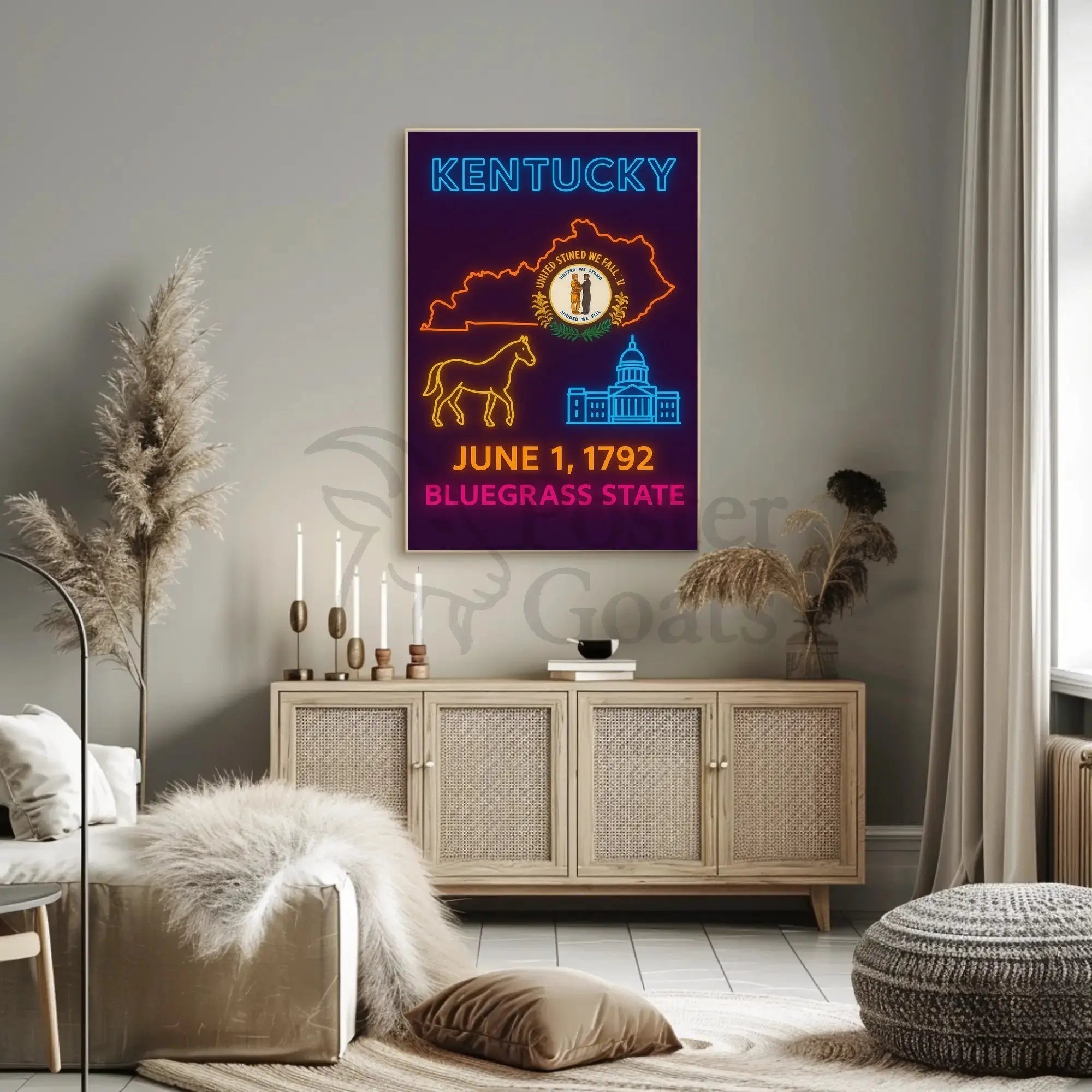 Kentucky Neon Heritage Cultural or Heritage Poster PosterGoat
