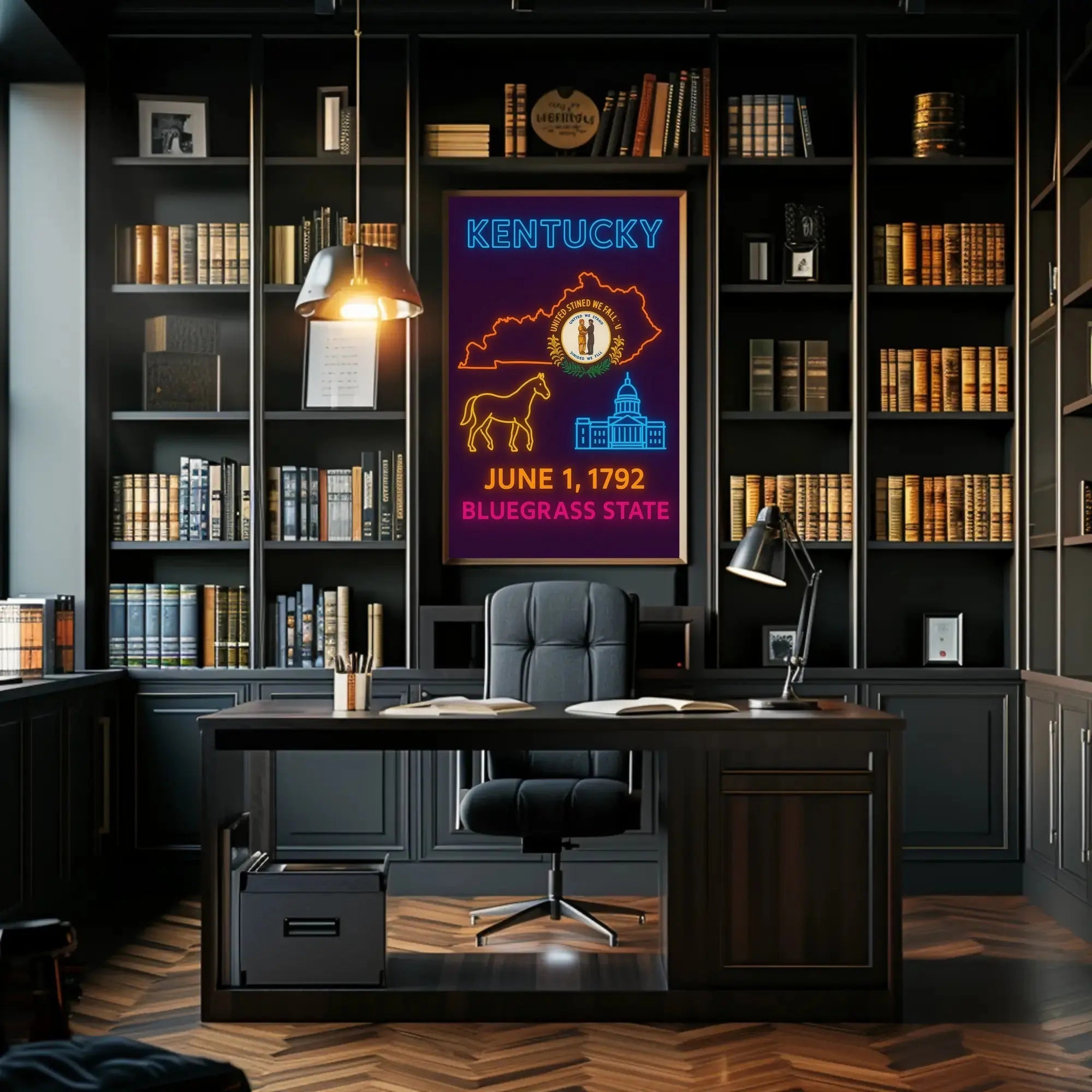 Kentucky Neon Heritage Cultural or Heritage Poster PosterGoat