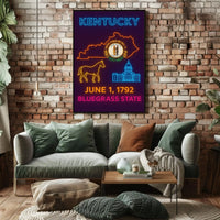 Kentucky Neon Heritage Cultural or Heritage Poster PosterGoat